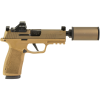 sig sauer p365 xmacro 9mm 4.3in 17rd fde striker-fired pistol w/ compact hush puppy project model 2 suppressor & hush puppy slidelock lever...
