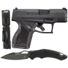 taurus gx4 9mm 3in 2x11rd black/black striker-fired pistol with knife and light (1-gx4m931-ck6)