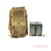 BUNDLE DEAL: Tan Full Forge Gear Backpack and 500 Rounds of Ammo - CCI 9mm 115 Grain